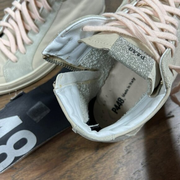 P448 HIGH TOP Skate Sneakers Cristal Gray Sz 39 EUC - Picture 8 of 11